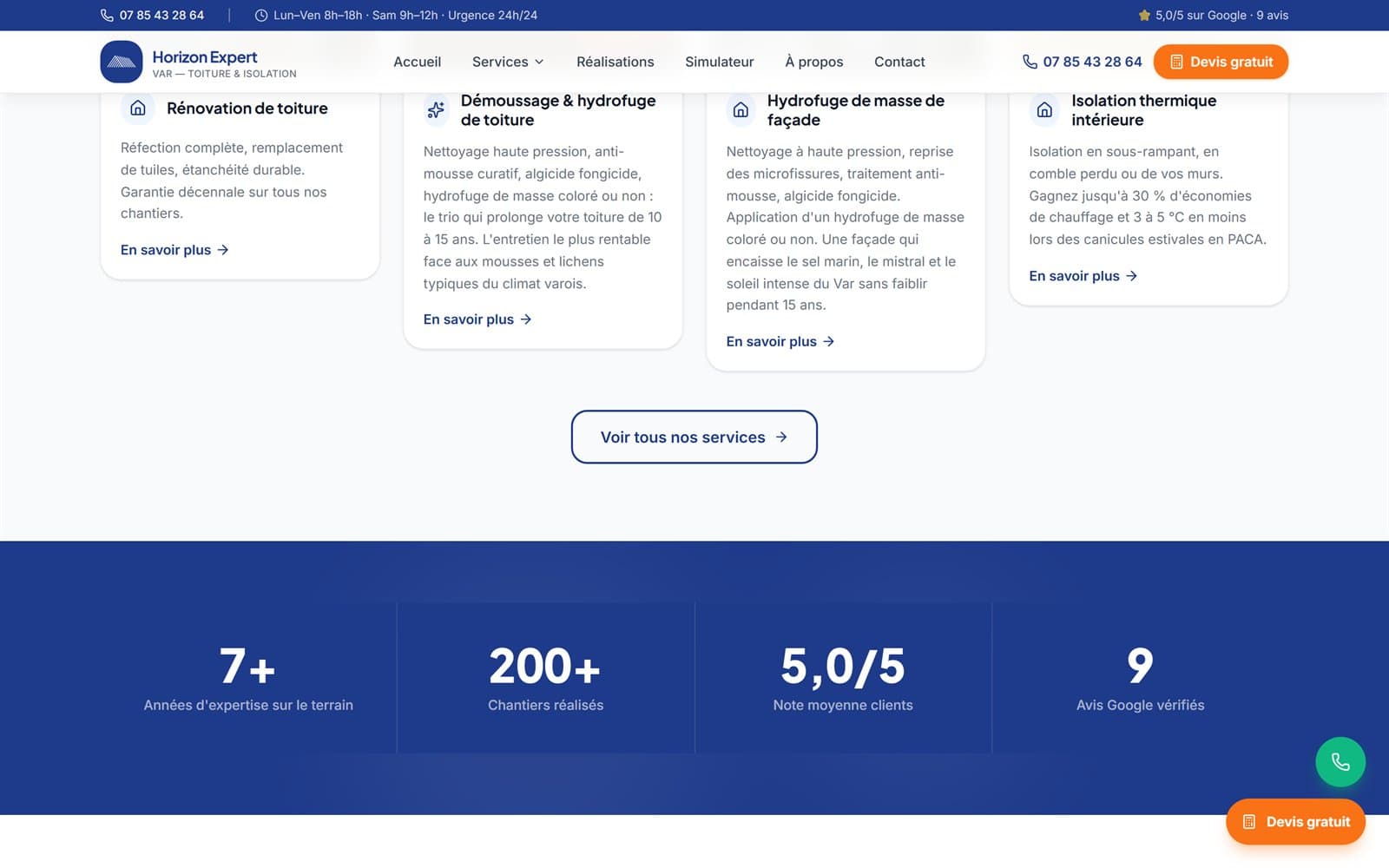 Horizon Expert, section services