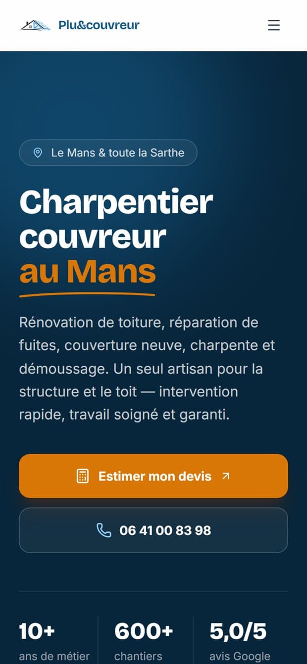 Plu&couvreur sur mobile